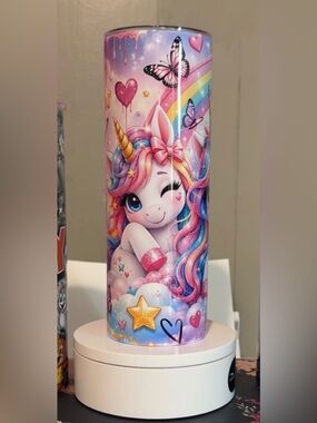 Unbranded Pink Rainbow Unicorn 20oz tumbler